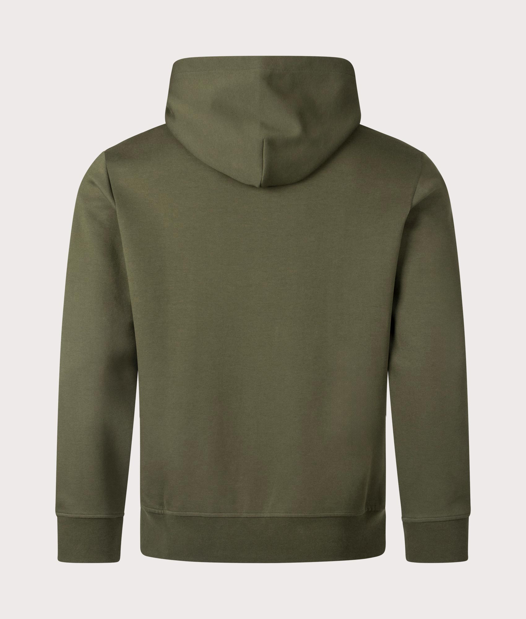 Double-Knit Hoodie in Company Olive from Polo Ralph Lauren. Back angle shot at EQVVS.