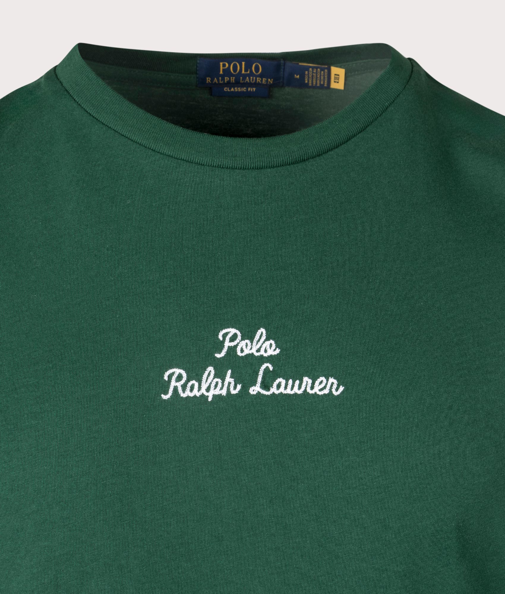 Polo Ralph Lauren Classic Fit Embroidered T-Shirt Vintage Pine at EQVVS Menswear Detail Shot