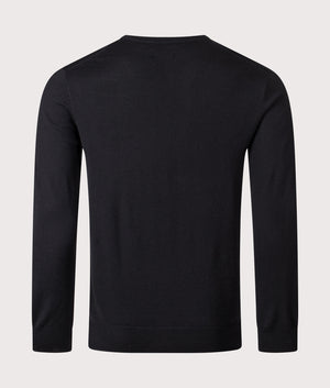 Slim Fit Wool Sweatshirt in Polo Black. 100% Wool | Polo Ralph Lauren | EQVVS | Back shot 