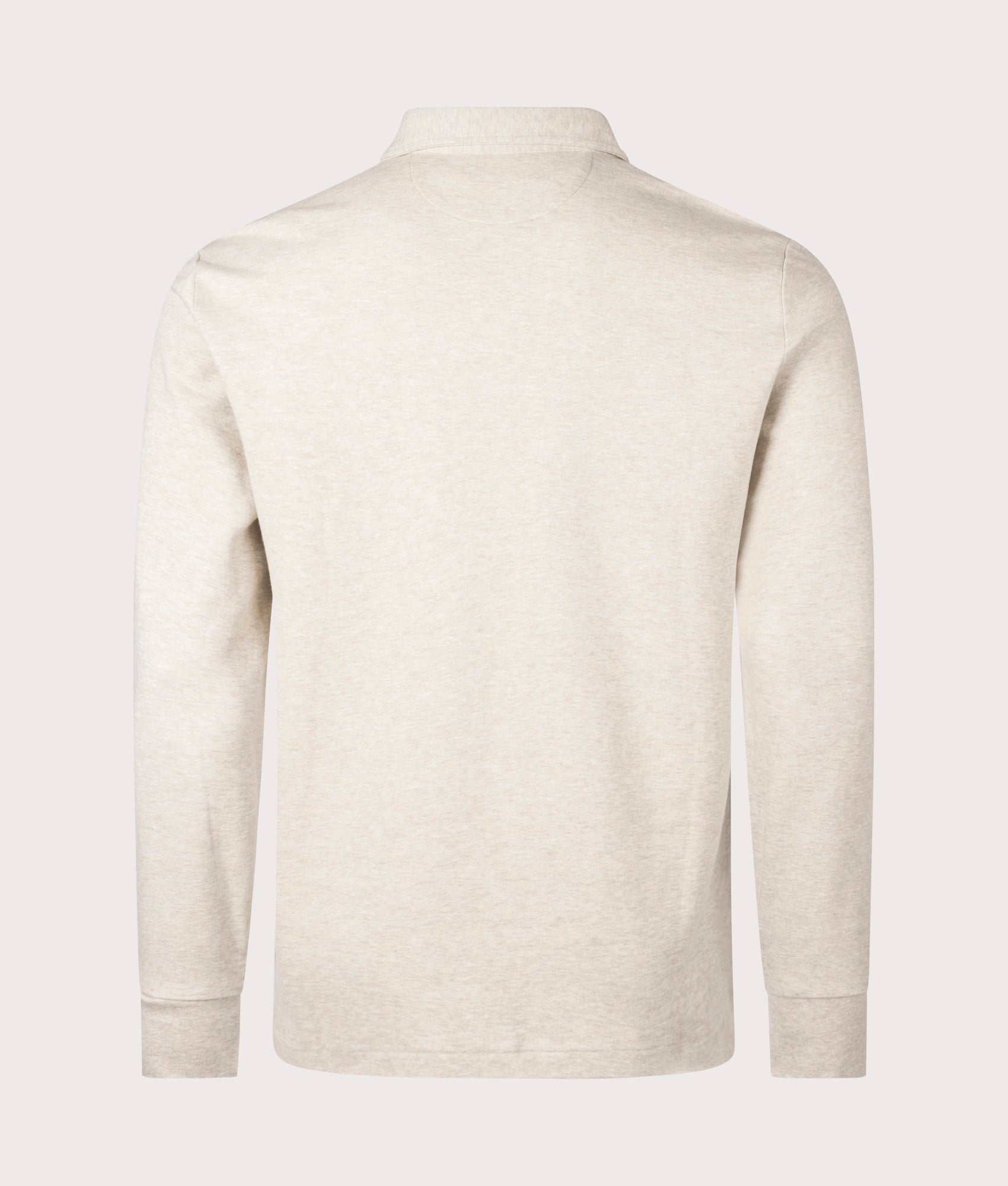 Luxury Jersey Long Sleeve Polo Shirt in Expedition June Heather by Polo Ralph Lauren. EQVVS Shot. 