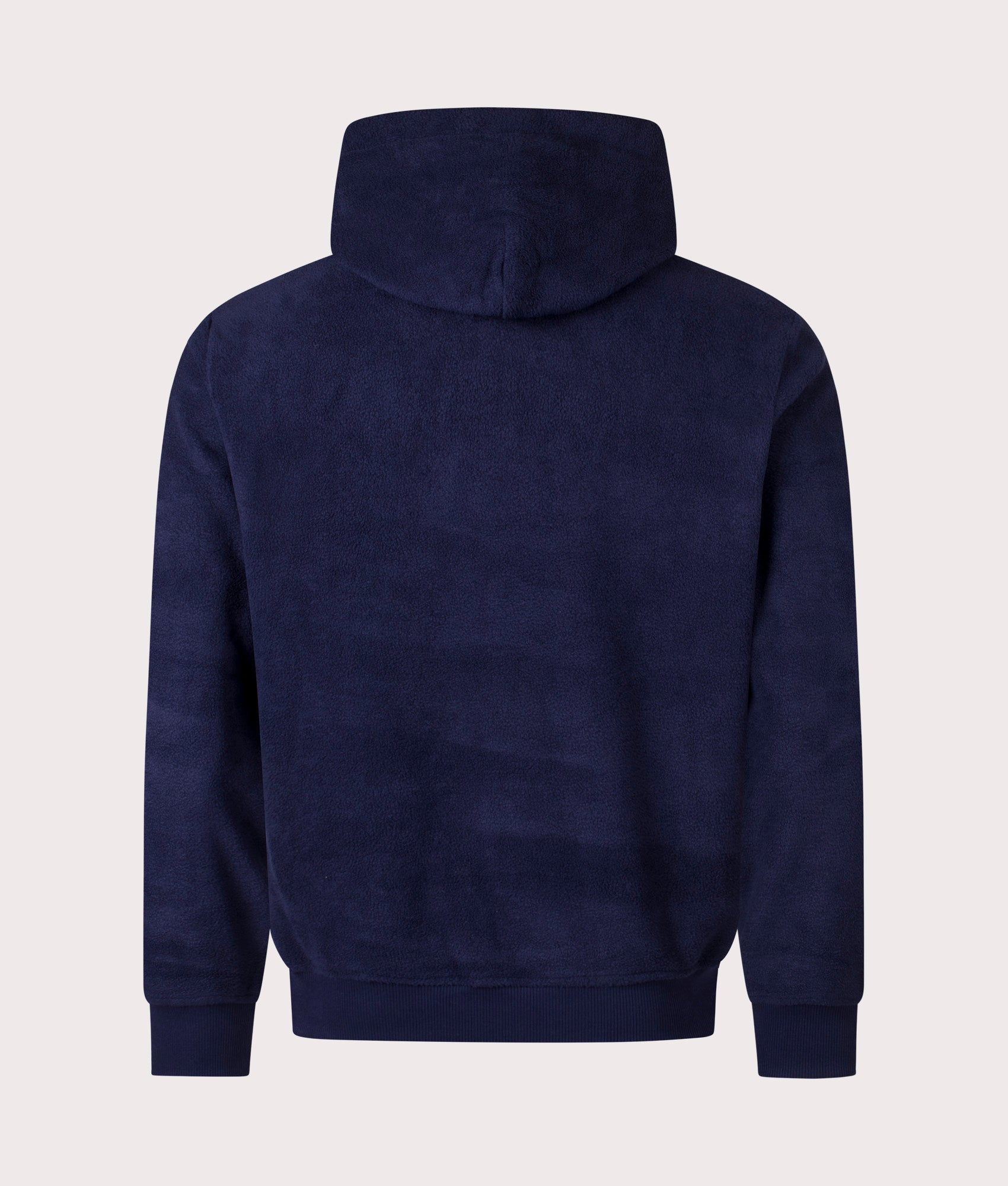 Polo Ralph Lauren Brushed Fleece Loungewear Hoodie in Cruise Navy. EQVVS Back Shot