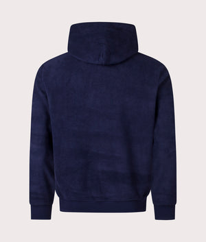 Polo Ralph Lauren Brushed Fleece Loungewear Hoodie in Cruise Navy. EQVVS Back Shot