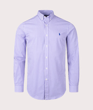 Striped Poplin Shirt - Polo Ralph Lauren - EQVVS - 005 Lavender White 
