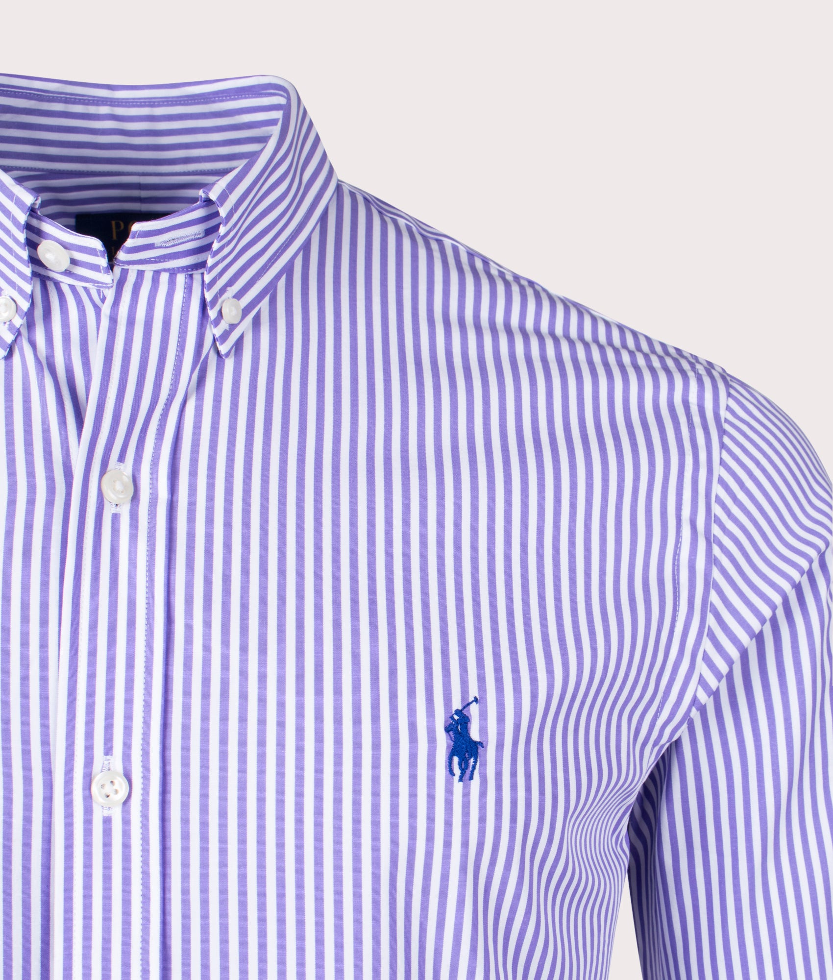 Striped Poplin Shirt - Polo Ralph Lauren - EQVVS - 005 Lavender White 