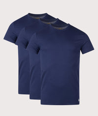 3 Pack Slim Fit Crewneck Loungewear T-Shirt: 015 Navy/Navy 