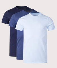 3 Pack Slim Fit Crewneck Loungewear T-Shirt: 019 Cruise Navy/Light Navy/Elite Blue 