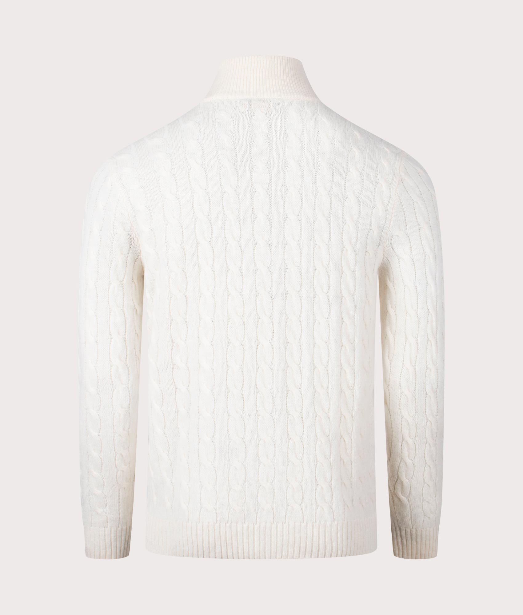 Cashmere Blend Quarter Zip Cable Knit Jumper