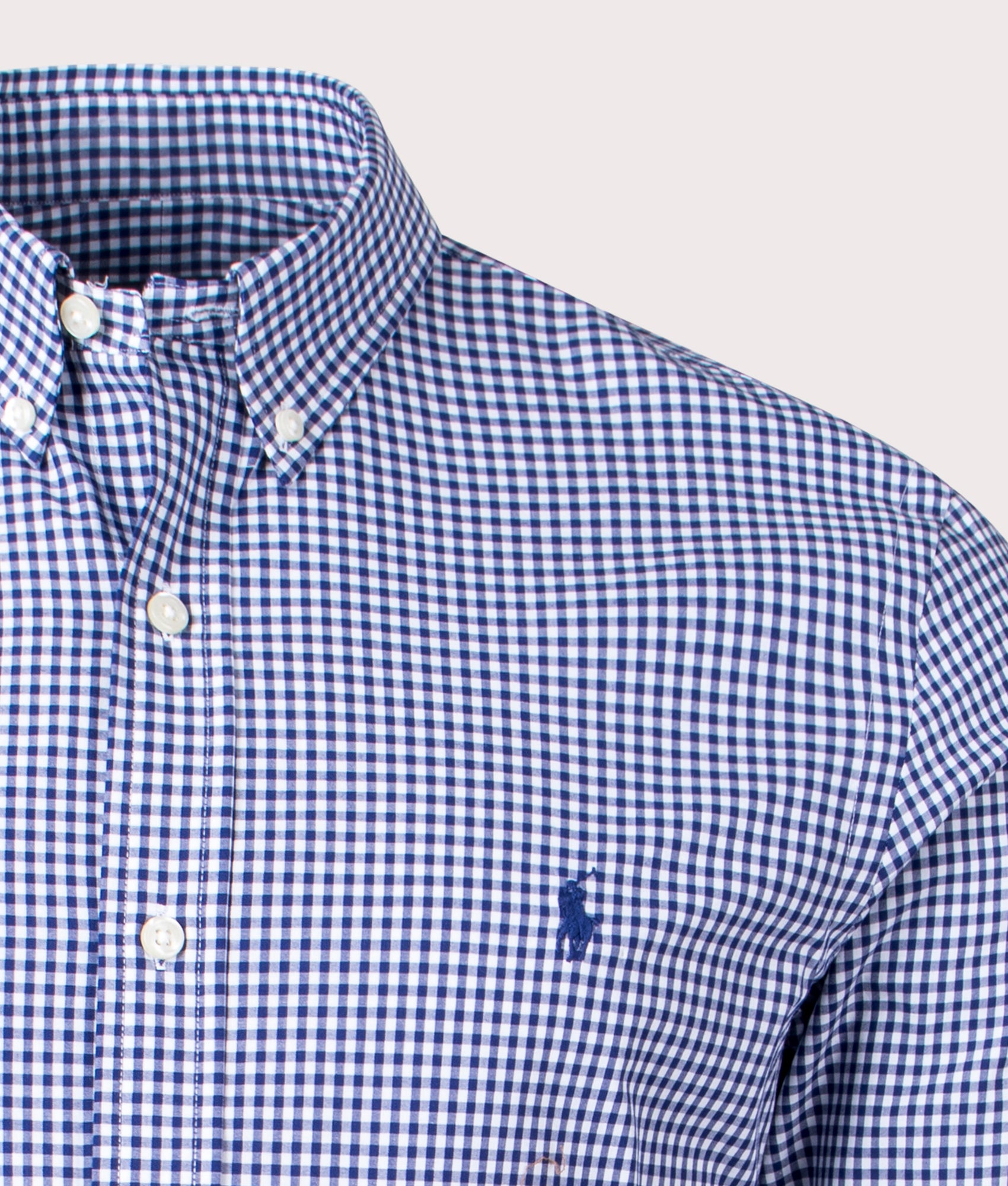 Slim Fit Gingham-Stretch-Poplin-Shirt-009-Navy/White