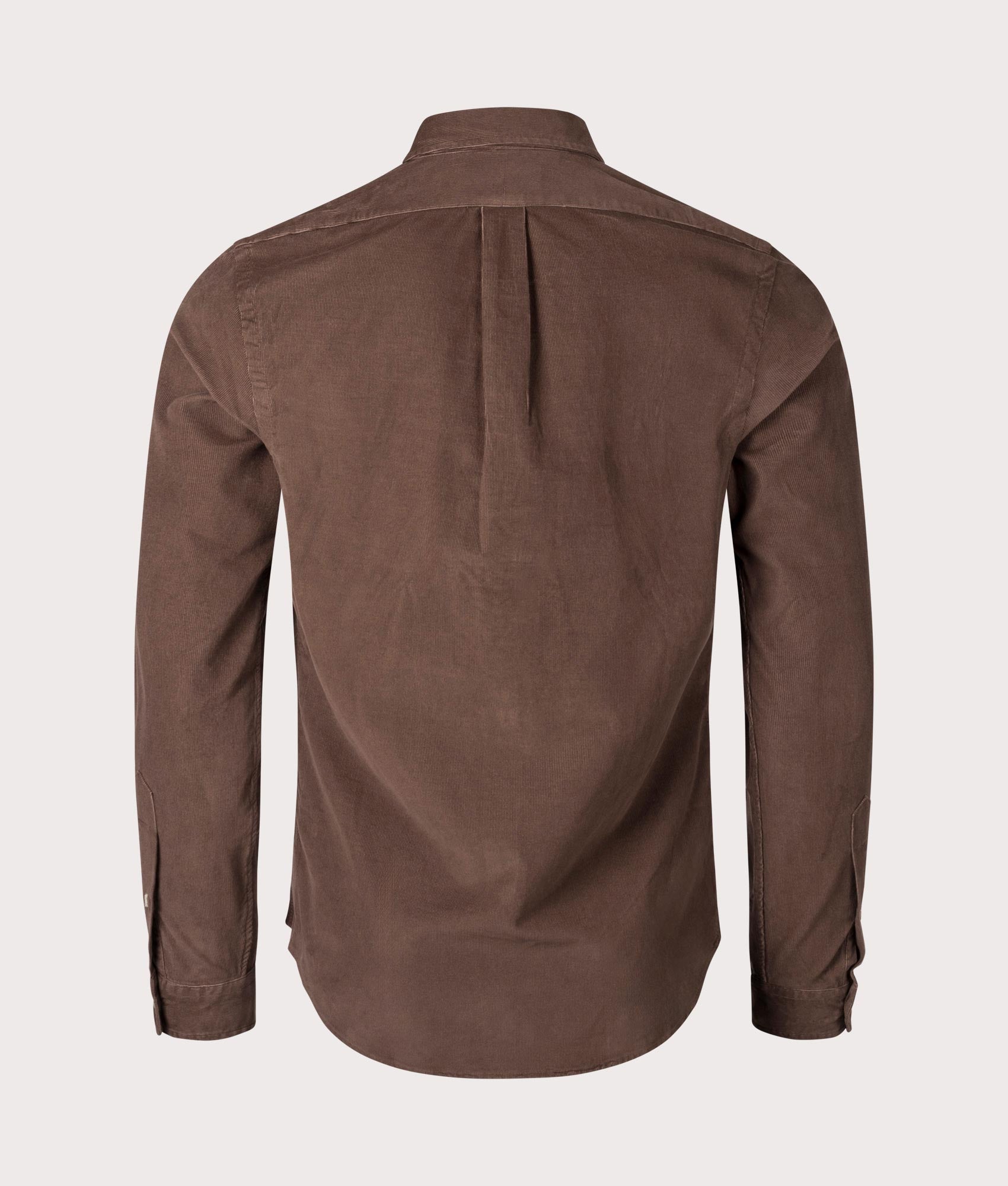 Polo Ralph Lauren Slim Fit Corduroy Shirt Chocolate Mousse Back Shot at EQVVS