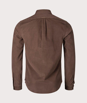 Polo Ralph Lauren Slim Fit Corduroy Shirt Chocolate Mousse Back Shot at EQVVS