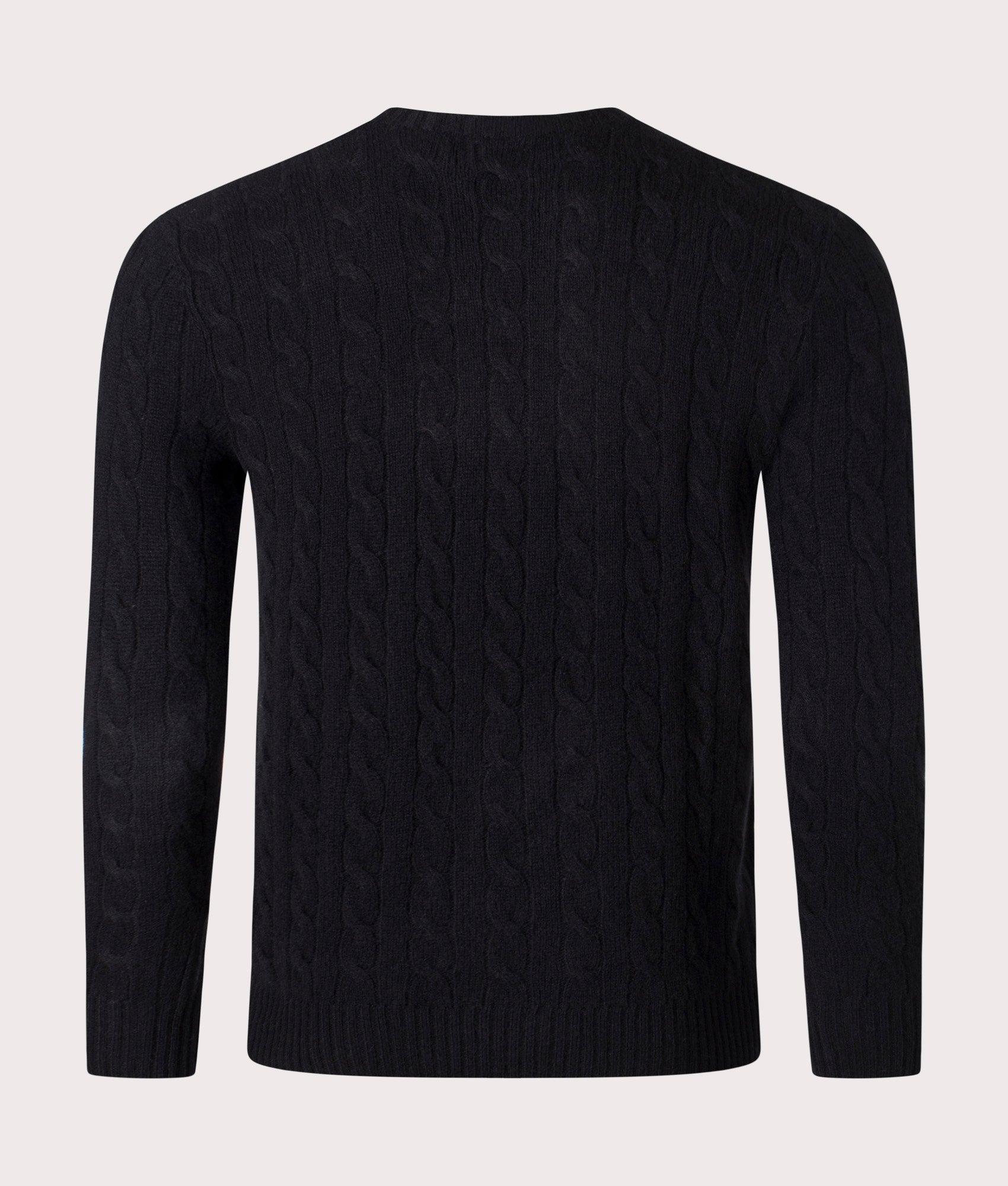 Polo Ralph Lauren Cashmere Blend Cable Knit Jumper in Polo Black at EQVVS Back Shot