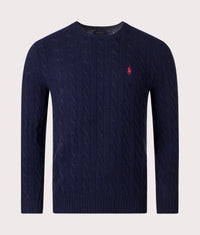 Cashmere Blend Cable Knit Jumper: 002 Hunter Navy 