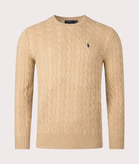 Cashmere Blend Cable Knit Jumper: 009 Camel Melange 