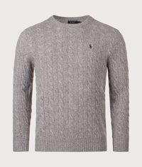 Cashmere Blend Cable Knit Jumper: 012 Fawn Grey Heather 