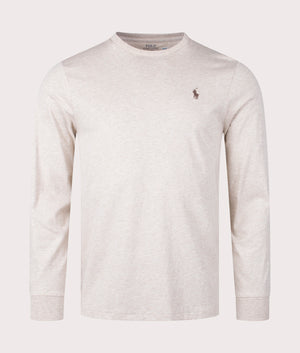 Polo Ralph Lauren Custom Slim Fit Long Sleeve T-Shirt in Expedition Dune Heather Front Shot EQVVS