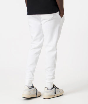 Double Knit Pony Logo Joggers in White by Polo Ralph Lauren. EQVVS Back Angle Shot.