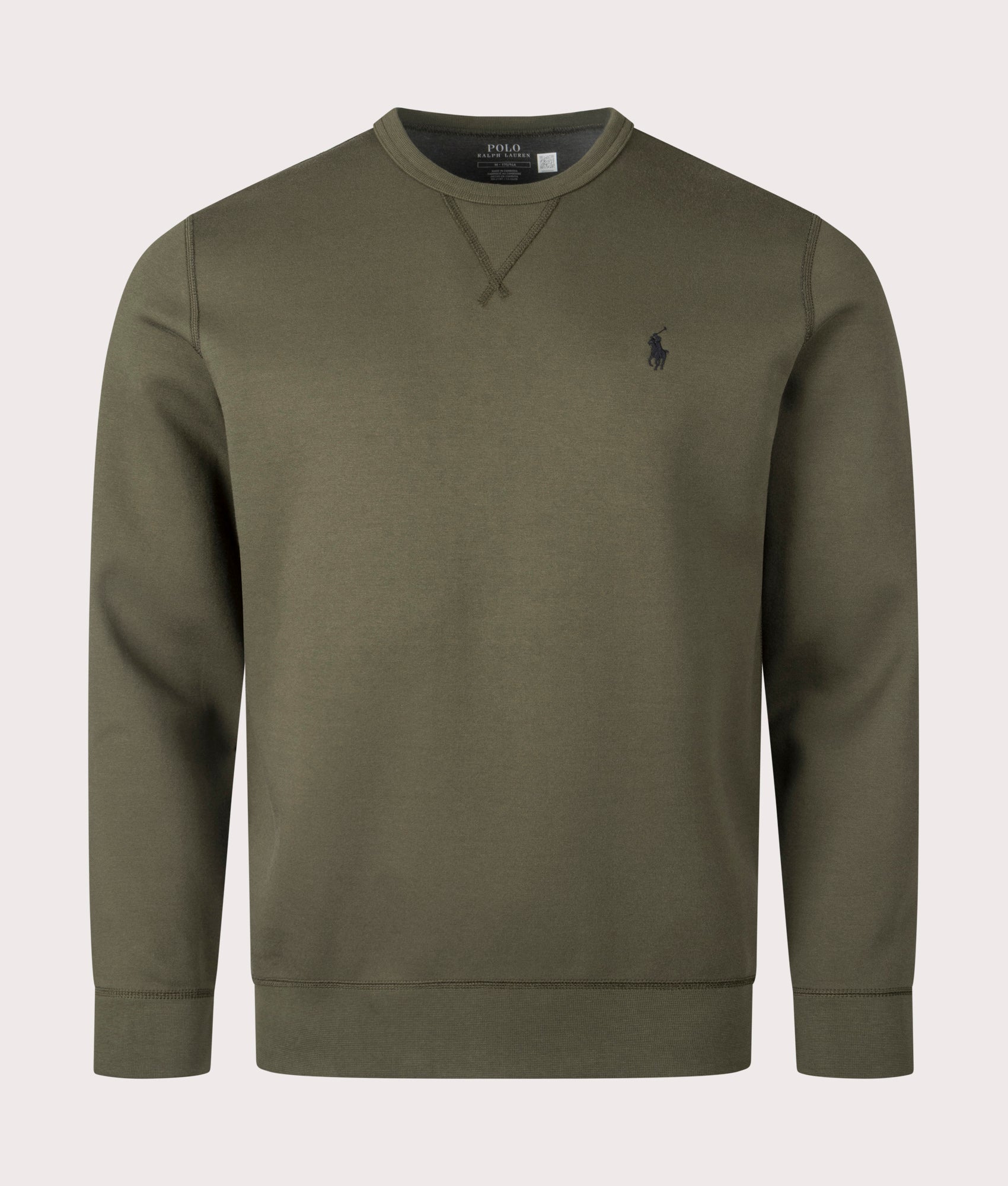 Crew Neck Sweatshirt Company Olive, by Polo Ralph Lauren. Shot at EQVVS. Front shot. 