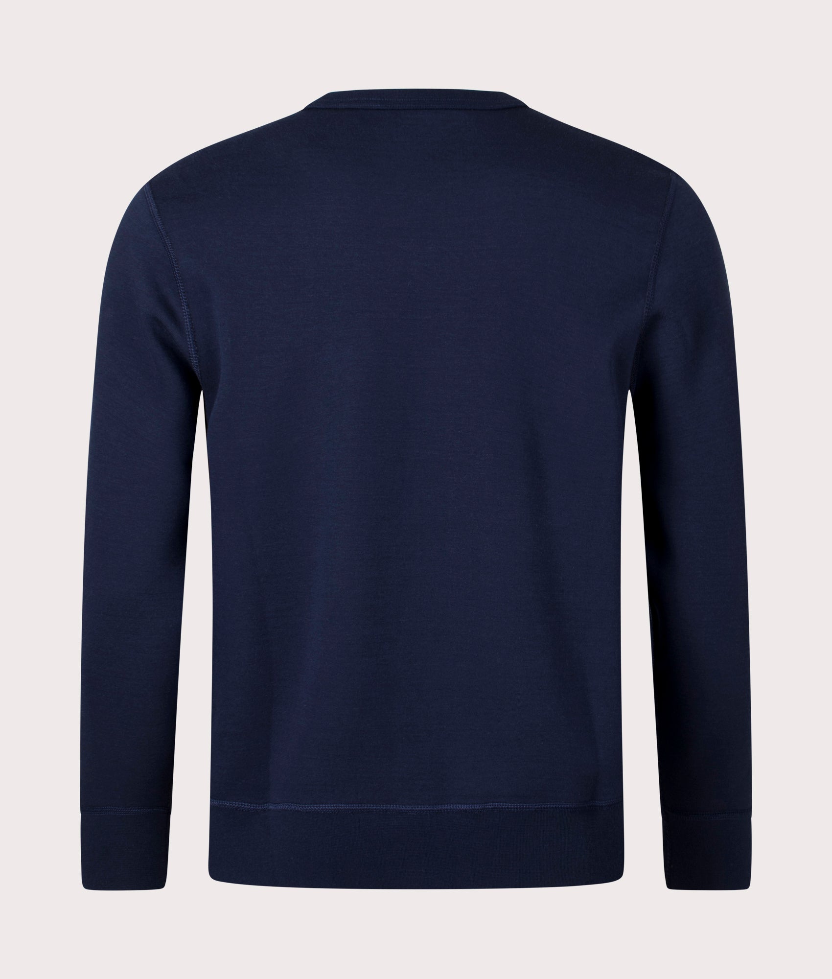 Polo Ralph Lauren Double-Knit Sweatshirt in Aviator Navy at EQVVS Menswear. Back shot.
