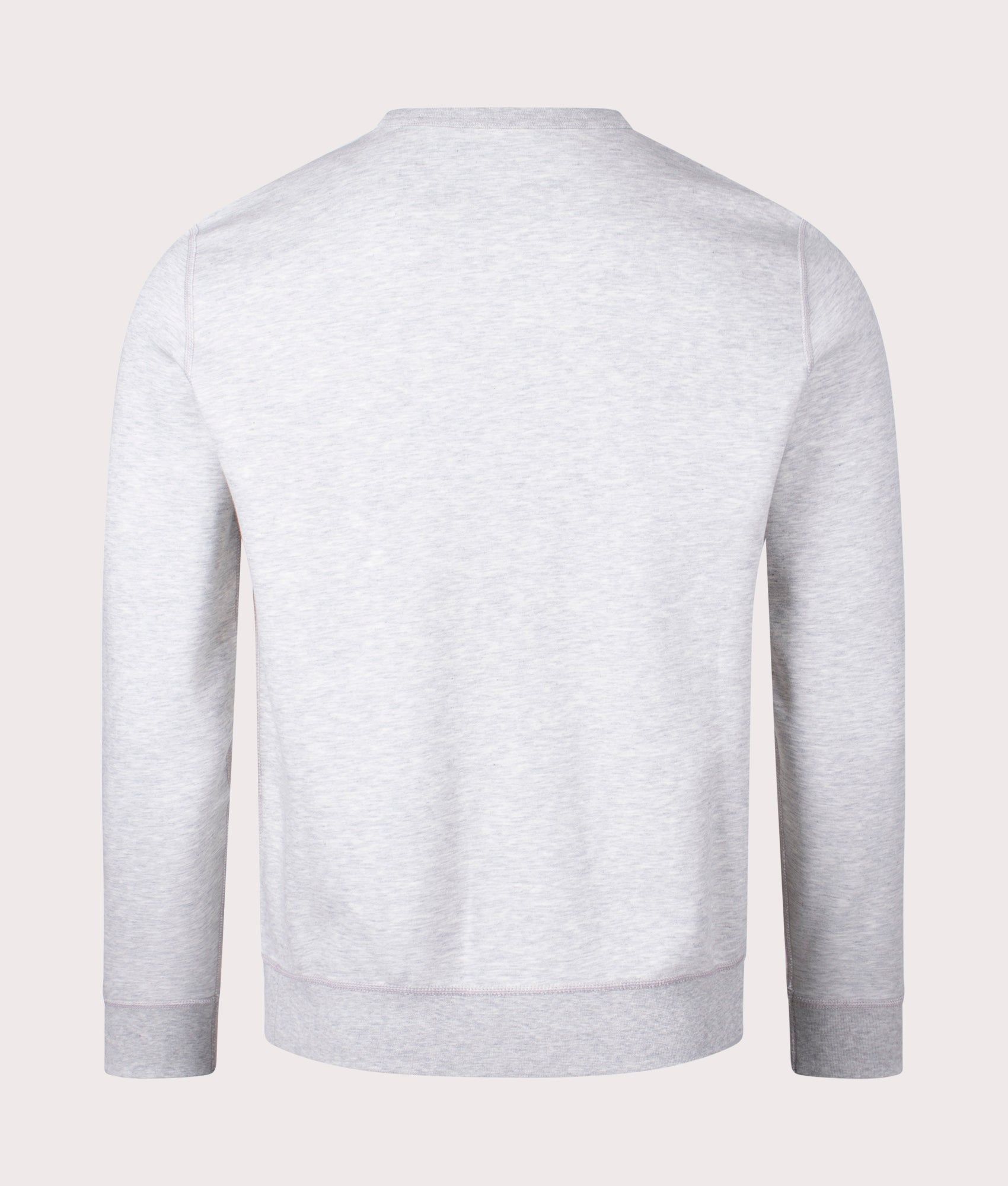 Polo Ralph Lauren Double Knit Sweatshirt in Sport Grey Heather with Polo Black Pony at EQVVS Menswear. Back shot.