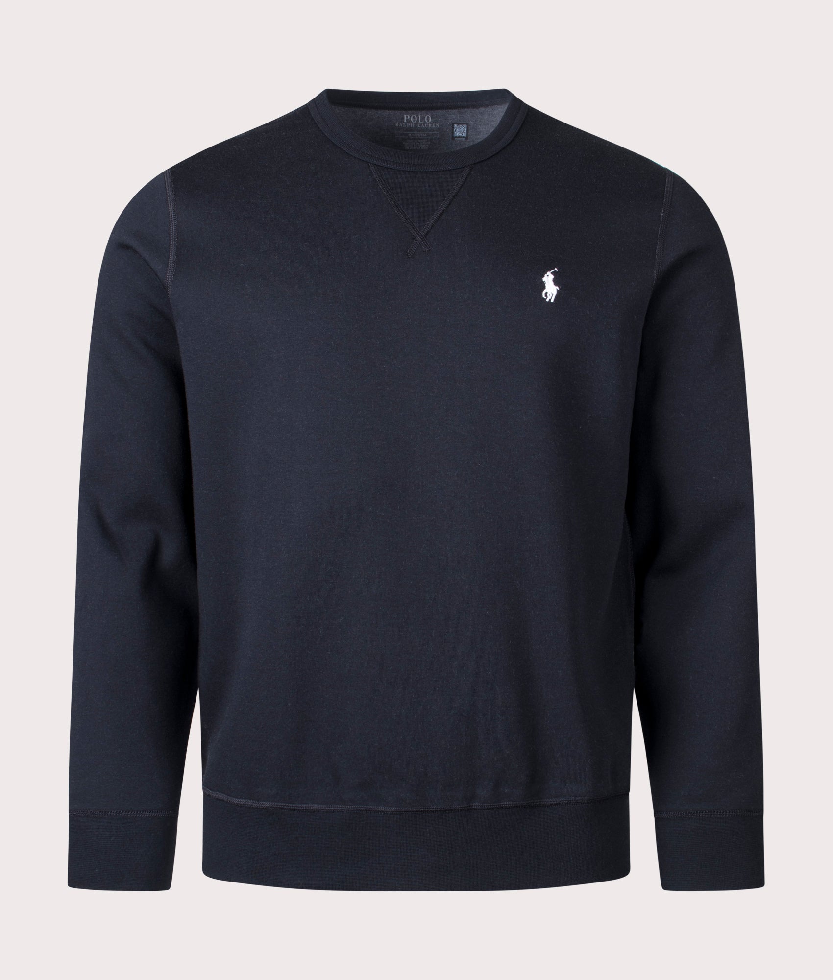 Polo Ralph Lauren Double Knit Sweatshirt in Polo Black at EQVVS Menswear. Front Shot.