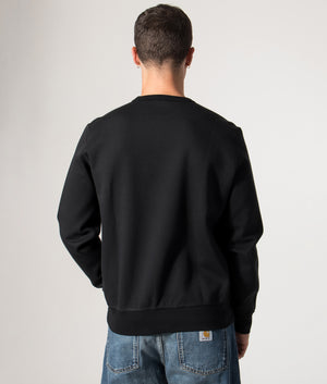 Polo Ralph Lauren Double Knit Sweatshirt in Polo Black at EQVVS Menswear. Model Back Shot.
