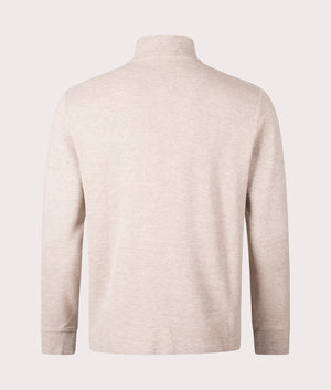 Polo Ralph Lauren Estate Rib Quarter Zip Pullover in Tuscan Beige Heather, 100% Cotton back Shot at EQVVS