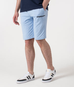 Polo Ralph Lauren Lounge Shorts in Office Blue at EQVVS. Angle Shot.