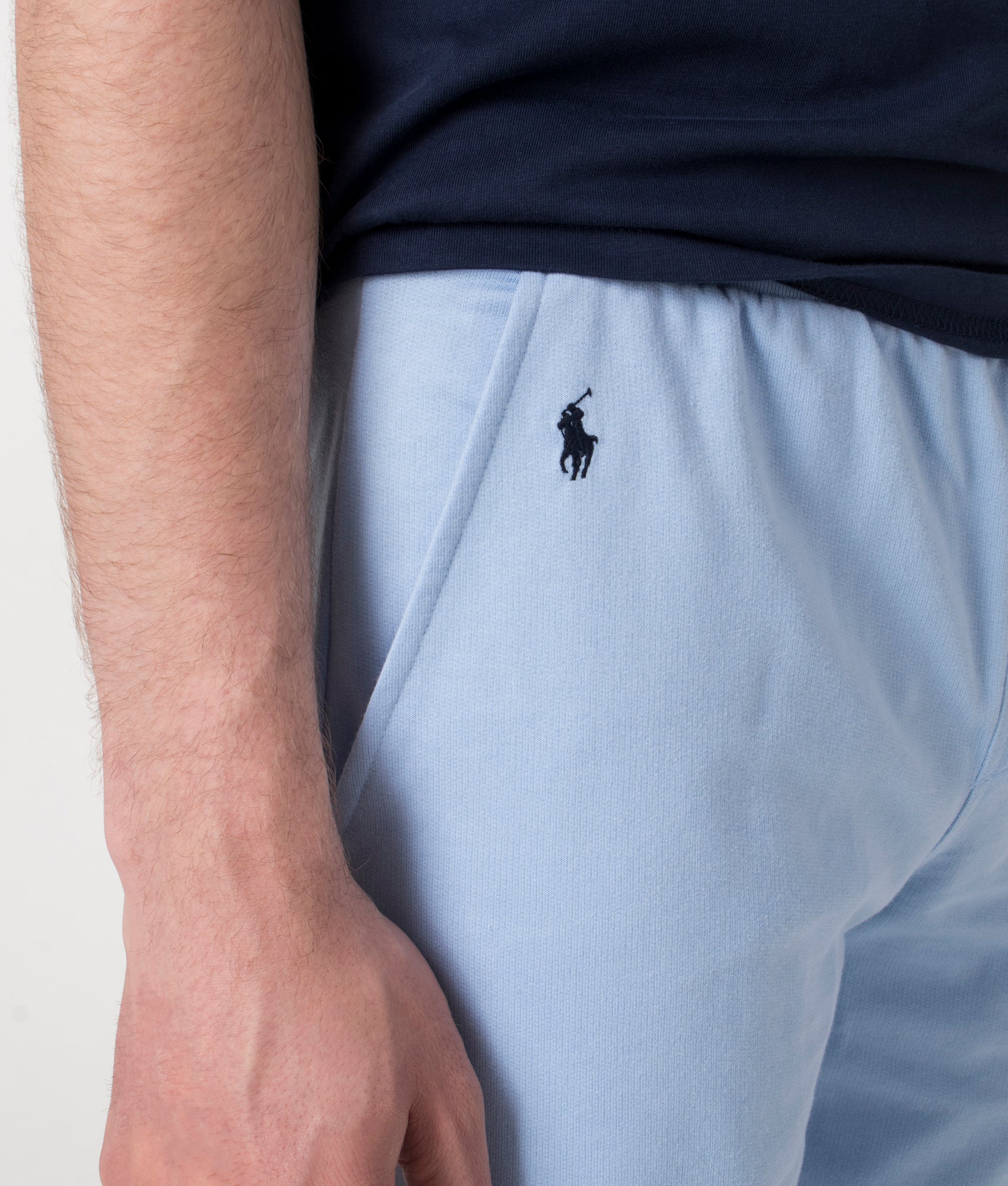 Polo Ralph Lauren Lounge Shorts in Cruise Navy at EQVVS. DEtail Shot.