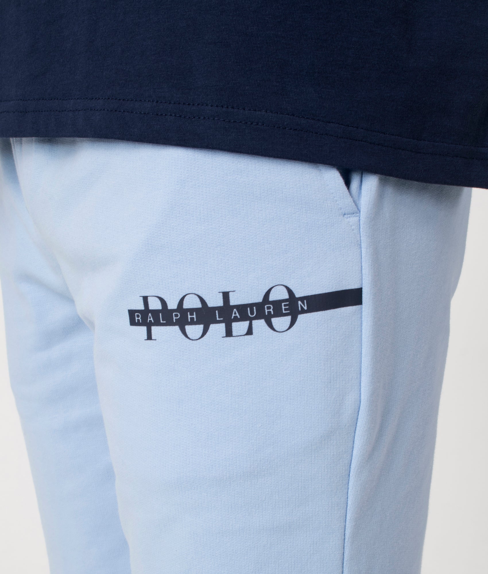 Polo Ralph Lauren Lounge Shorts in Cruise Navy at EQVVS. Front Detail Shot.