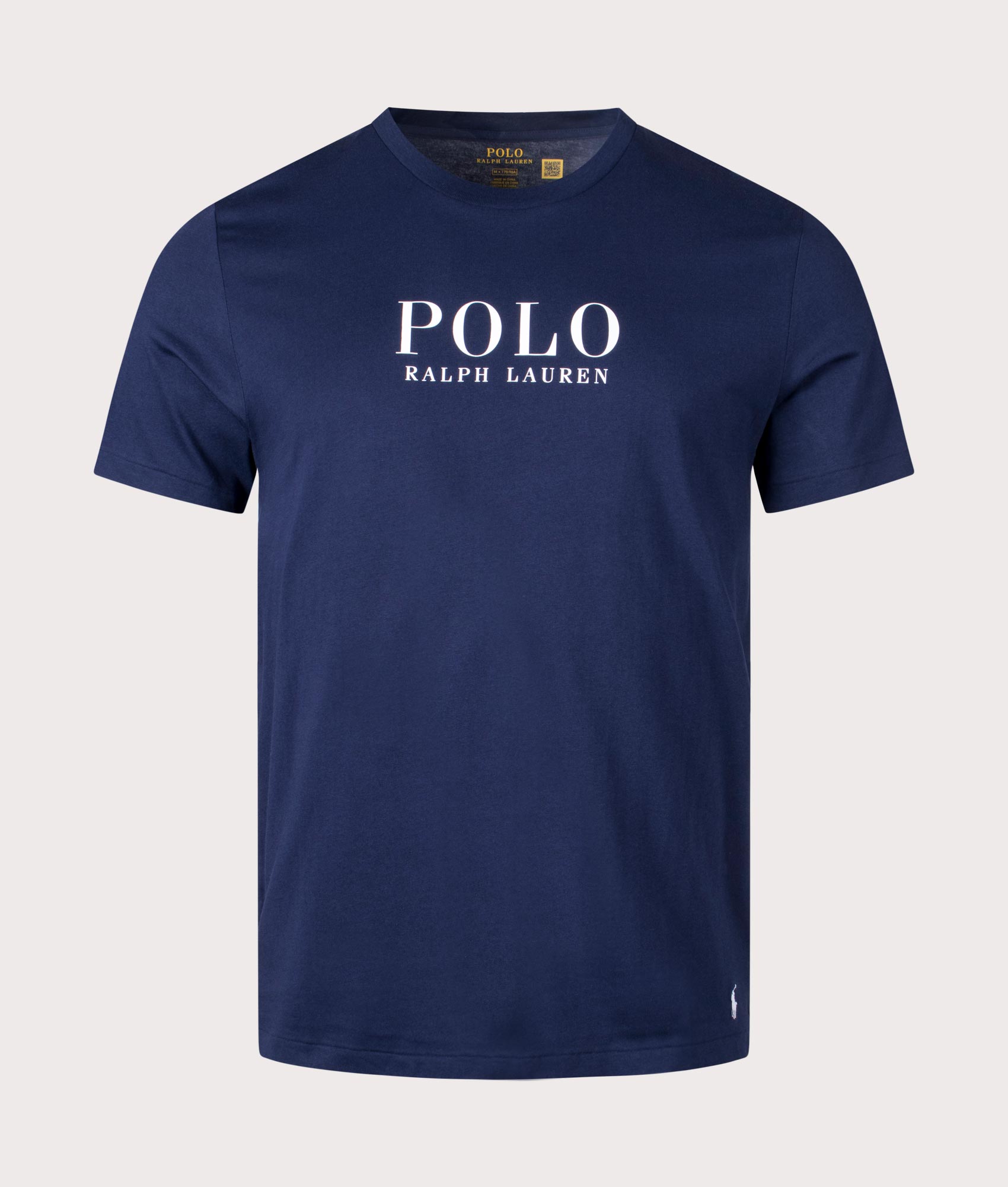 Polo Ralph Lauren Lightweight Crew Neck T-Shirt in Cruise Navy at EQVVS Menswear. Front shot.
