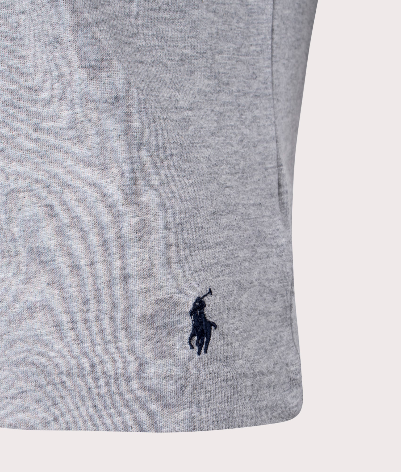 Polo Ralph Lauren Lightweight Crew Neck T-Shirt Grey Heather Detail Shot EQVVS