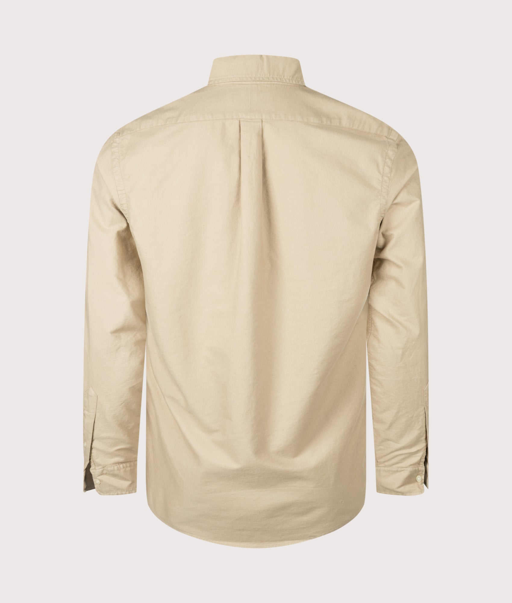 Polo Ralph Lauren Custom Fit Garment Dyed Oxford Shirt in Surrey Tan at EQVVS Menswear. Back shot.