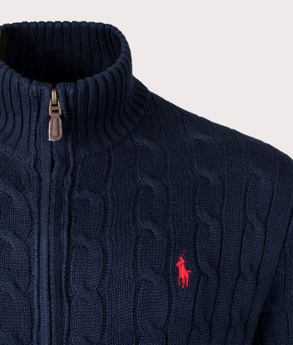 Cable-Knit Cotton Zip Through Cardigan Navy | Polo Ralph Lauren Cable-Knit Cotton Zip Through Cardigan Navy | Polo Ralph Lauren