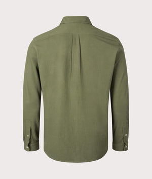 Polo Ralph Lauren Featherweight Mesh Shirt in Dark Sage Green, 100% Cotton back Shot at EQVVS