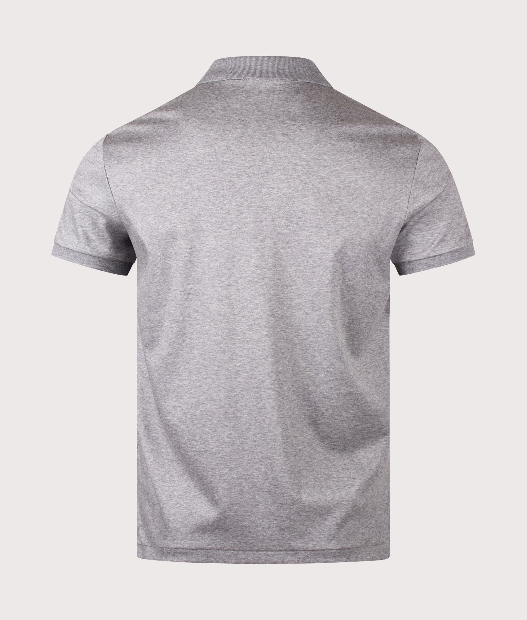 Polo Ralph Lauren Custom Slim Fit Interlock Polo Shirt in Steel Heather at EQVVS Menswear. Back shot.
