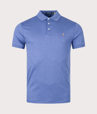 Custom Slim Fit Interlock Polo Shirt: 008 Faded Royal Heather 