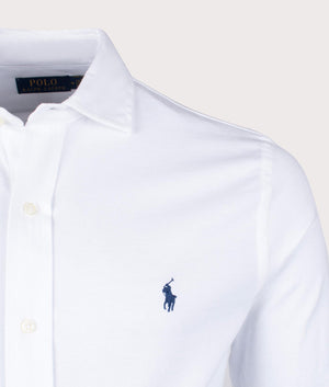 Polo Ralph Lauren Jersey Shirt in White Detail Shot EQVVS