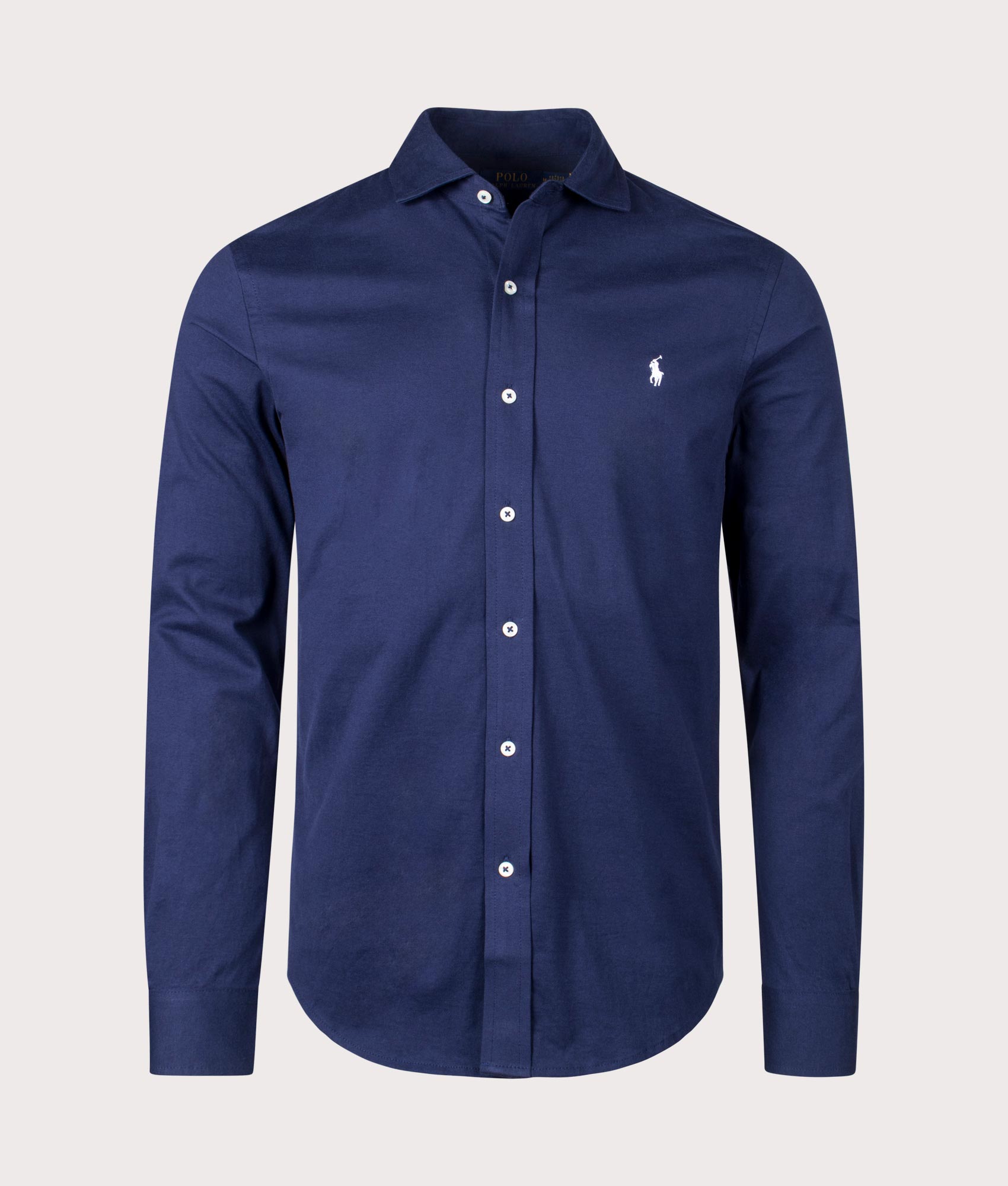 Polo Ralph Lauren Jersey Shirt in Cruise Navy Front Shot at EQVVS