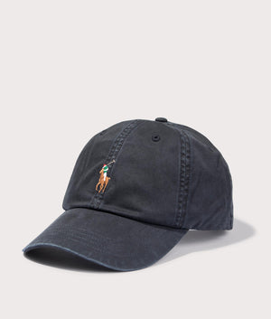 Stretch-Cotton Twill Baseball Cap in Polo Black by Polo Ralph Lauren. EQVVS Side Angle Shot.