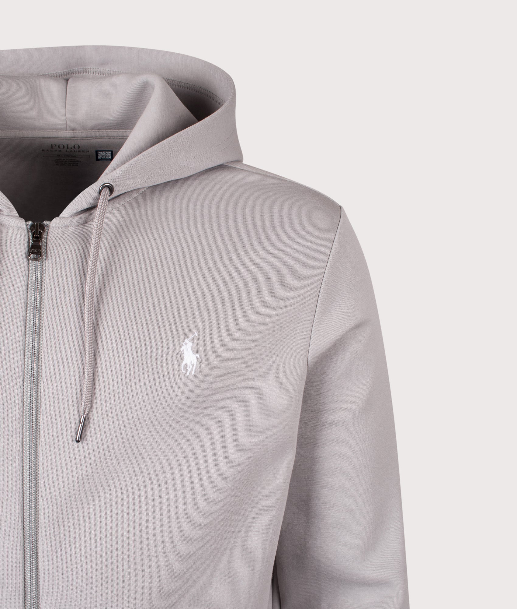 Zip Through Double Knit Hoodie. Shot by EQVVS. Detail shot.