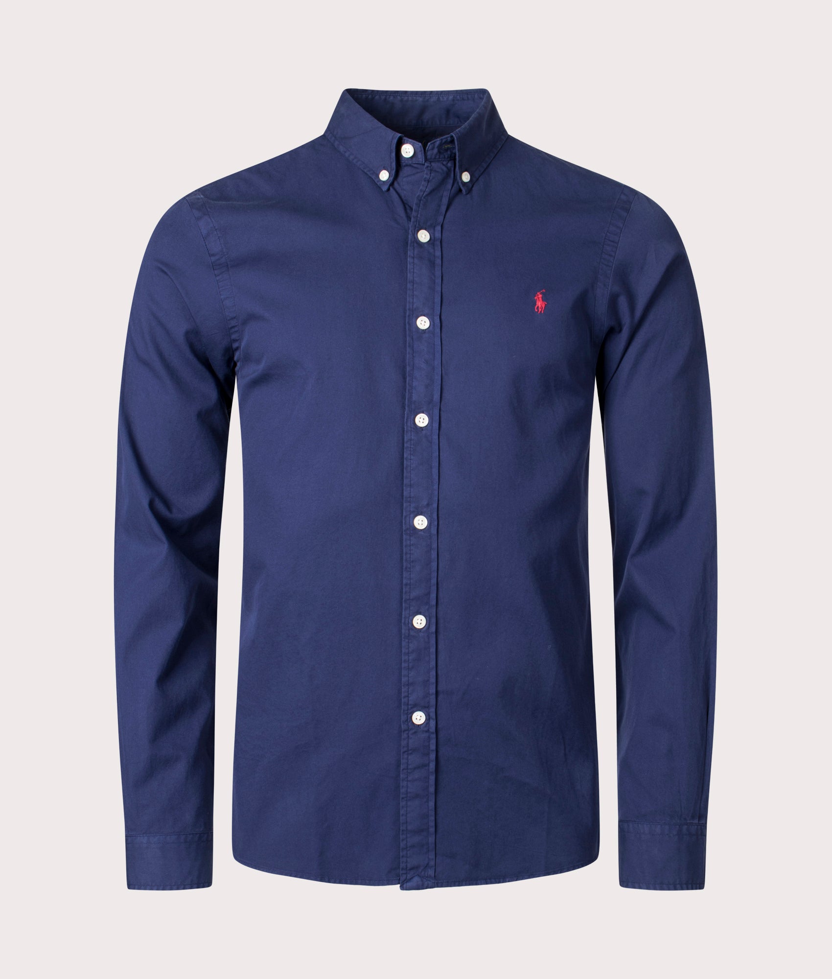 Slim Fit Twill Sports Shirt Navy, Polo Ralph Lauren, EQVVS, Front