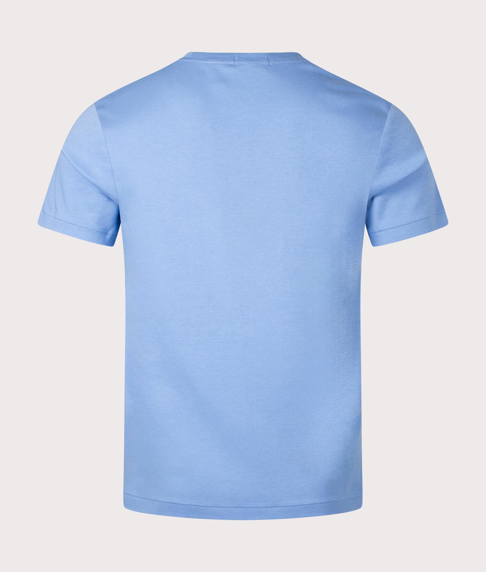 Polo Ralph Lauren Custom Slim Fit Pima T-Shirt in Sky Blue at EQVVS Menswear. Back shot.