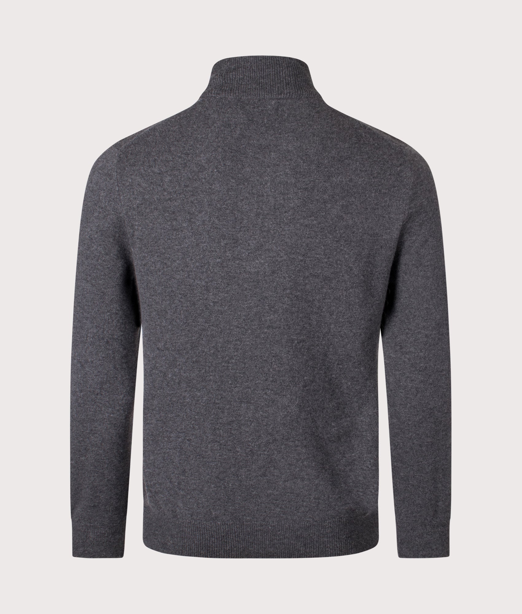 Merino Wool Quarter Zip Jumper in Dark Charcoal Heather | 100% Merino Wool | Polo Ralph Lauren | EQVVS | Back shot 
