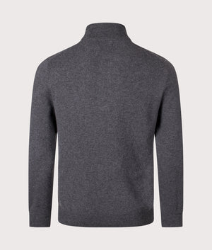 Merino Wool Quarter Zip Jumper in Dark Charcoal Heather | 100% Merino Wool | Polo Ralph Lauren | EQVVS | Back shot 