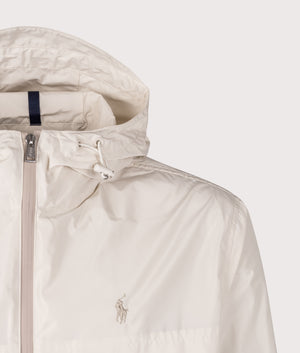 Full-Zip Hooded Windbreaker. Shot by EQVVS. Front detail shot.