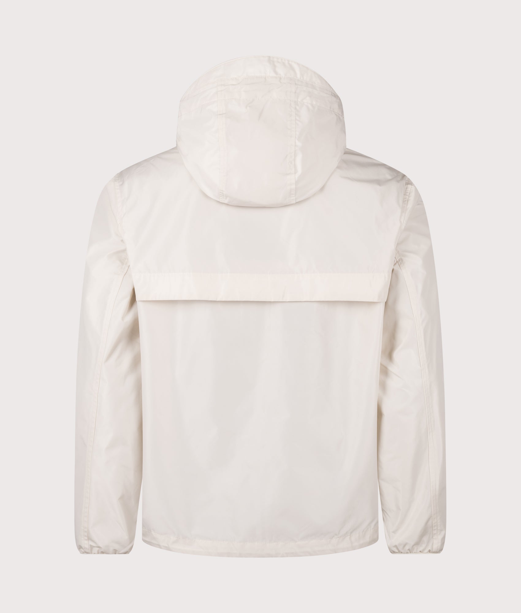 Full-Zip Hooded Windbreaker. Shot by EQVVS. Back shot.