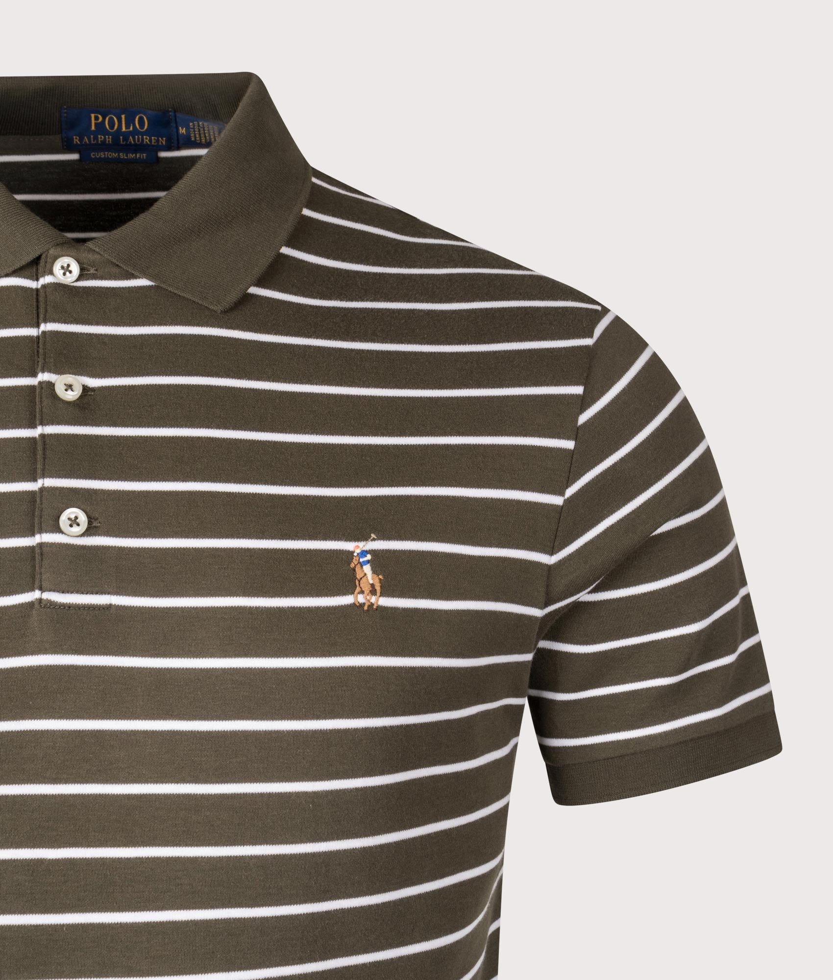 Custom Slim Fit Polo Shirt. Shot by EQVVS. Front detail shot.