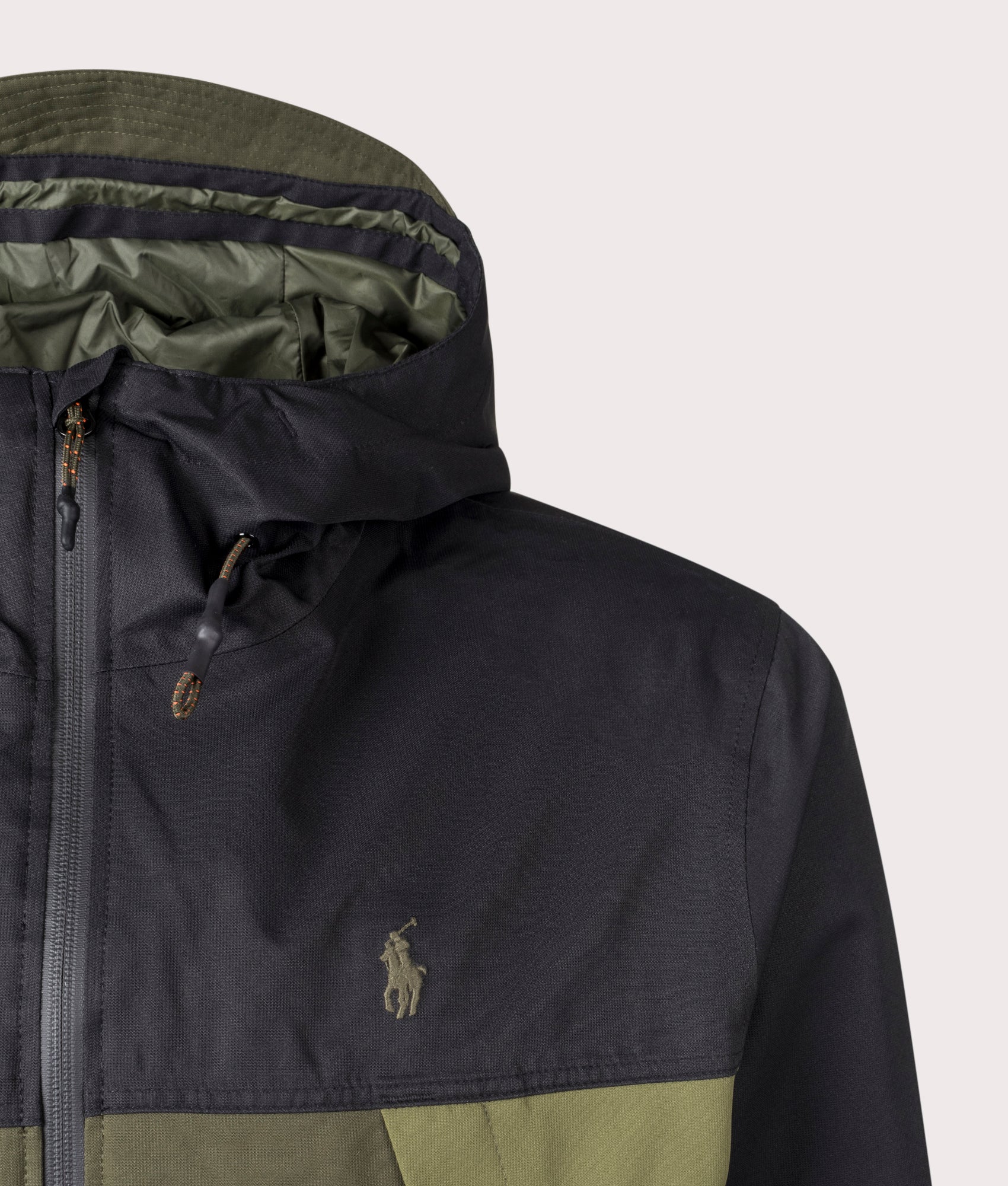 Eastland Lined Jacket in New Olive by Polo Ralph Lauren. Shot at EQVVS. Detail shot. 