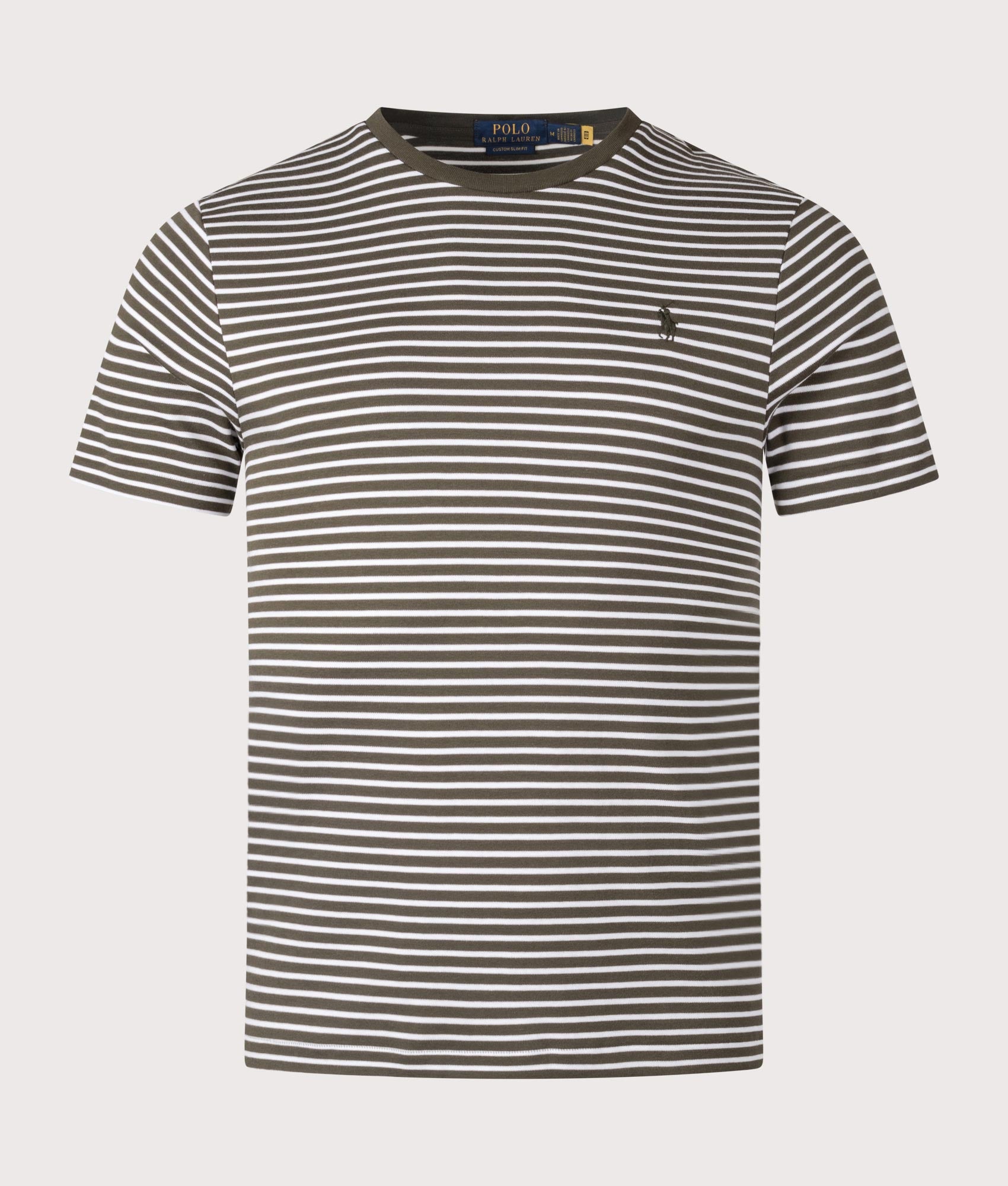 Custom Slim Striped Soft Cotton T-Shirt. Shot by EQVVS. Front shot.