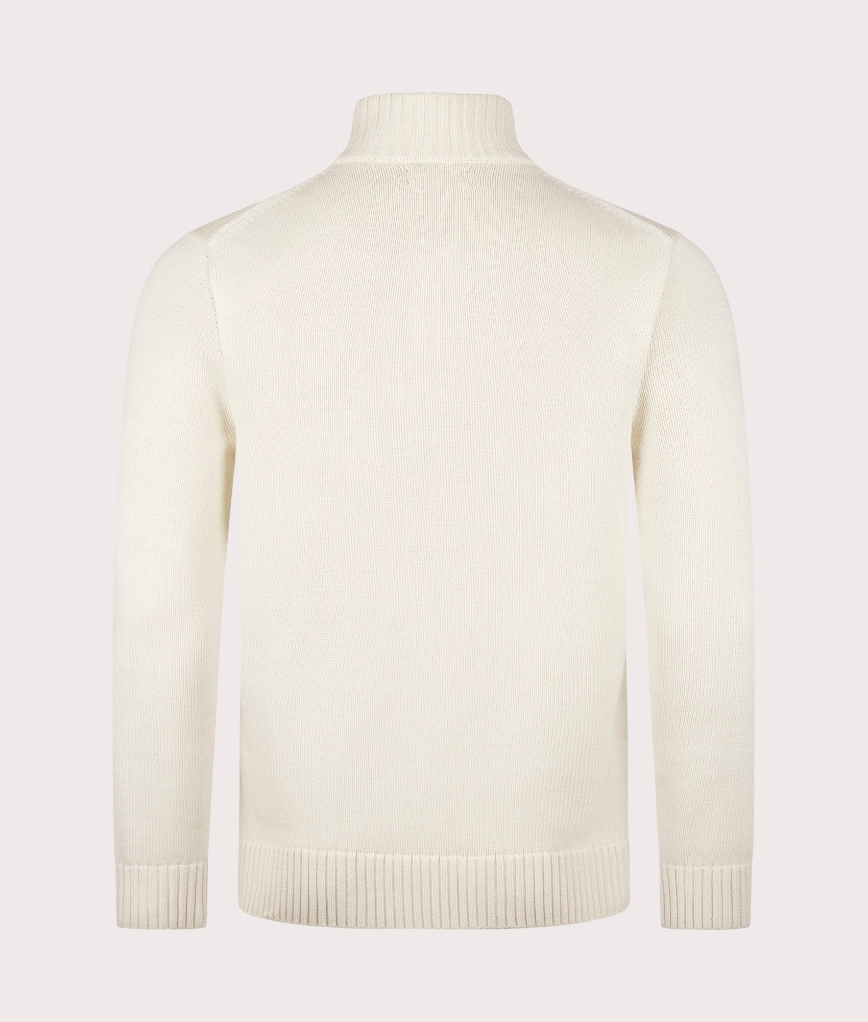 Mesh-Knit Cotton Quarter Zip Jumper in Andover Cream | 100% Cotton | Polo Ralph Lauren | EQVVS | Back shot 